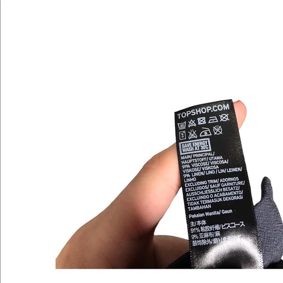 Topshop | Dark Blue Spaghetti Strap Button Down Dress Cut Out self Tie Chest - Picture 9 of 9